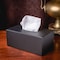 Dacasso Black Leather Rectangular Tissue Box Cover AG-1077 - alternate 3